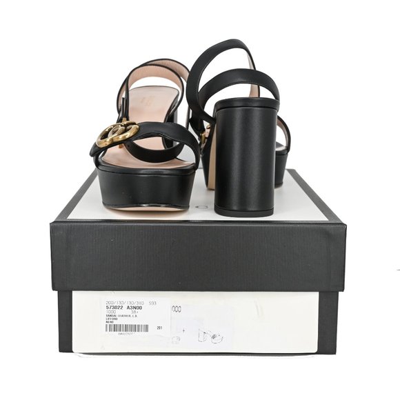 Gucci GG Marmont Leather Platform Sandals - Picture 7 of 14